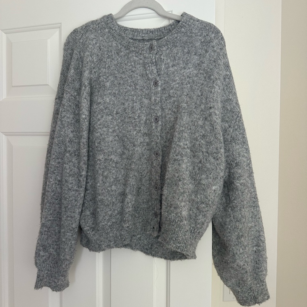 Daily Drills Heather Gray Knit Cardigan